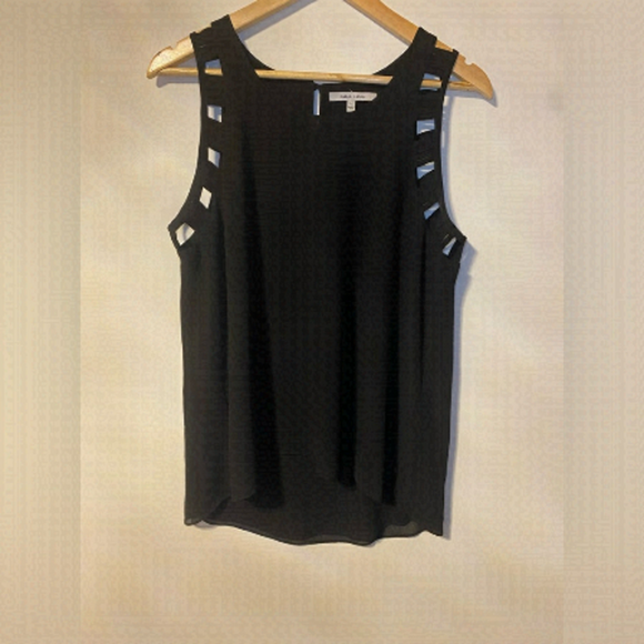 Naked Zebra Black Tank with cutouts size Large - Picture 1 of 3